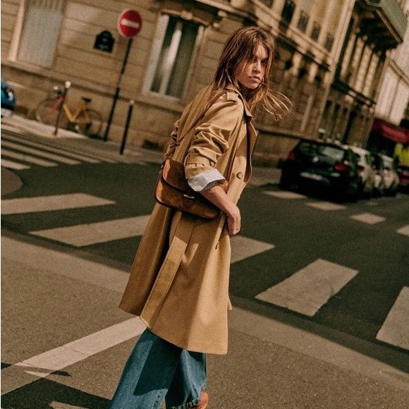 Sezane Scott Trench Coat Size 34/2 in Camel - Like New - Picture 2 of 13